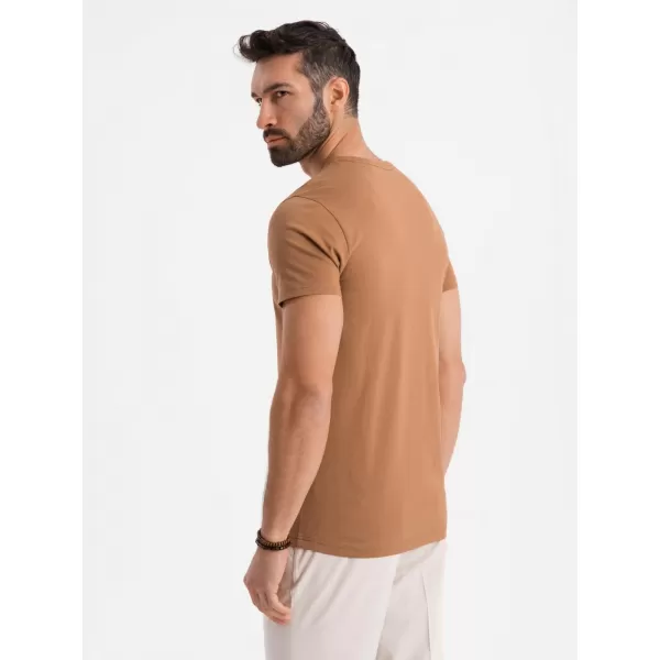  Pánské triko OMBRE OM-TSBS-0237 BROWN 