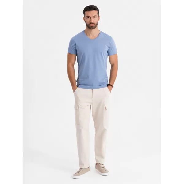  Pánské triko OMBRE OM-TSBS-0237 BLUE 