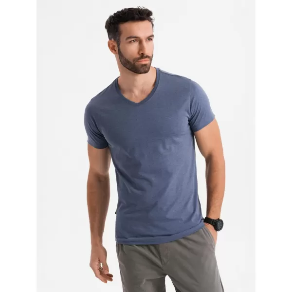  Pánské triko OMBRE OM-TSBS-0237 BLUE MELANGE 