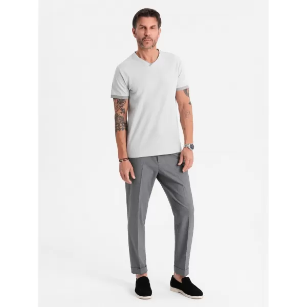 Pánské triko OMBRE OM-TSCT-0198 LIGHT GREY 
