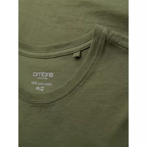  Pánské triko OMBRE OM-TSBS-0236 KHAKI 