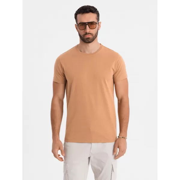  Pánské triko OMBRE OM-TSBS-0236 BROWN 