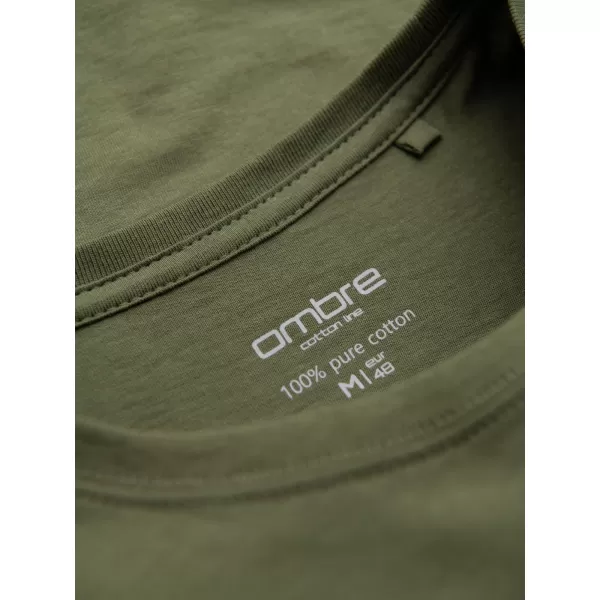  Pánské triko OMBRE OM-TSBS-0236 KHAKI 