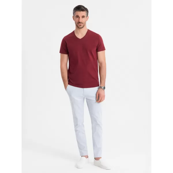  Pánské triko OMBRE OM-TSBS-0237 MAROON 