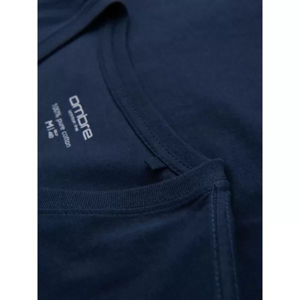 Pánské triko OMBRE OM-TSBS-0237 NAVY BLUE 