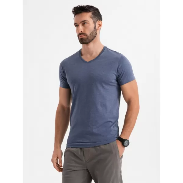  Pánské triko OMBRE OM-TSBS-0237 BLUE MELANGE 