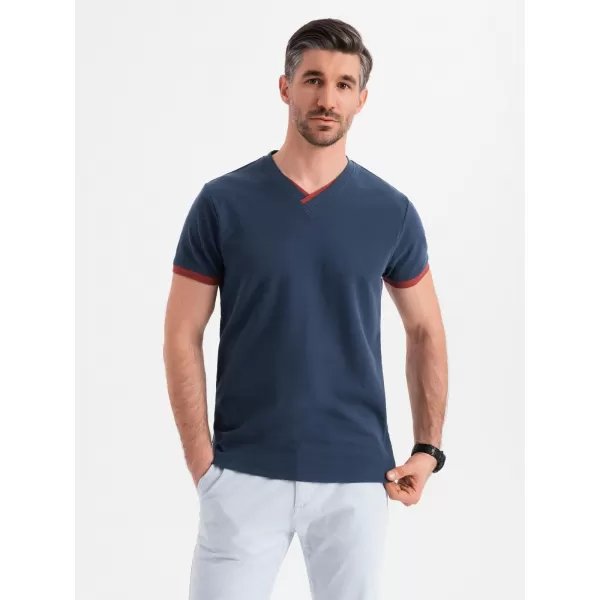  Pánské triko OMBRE OM-TSCT-0198 NAVY BLUE 