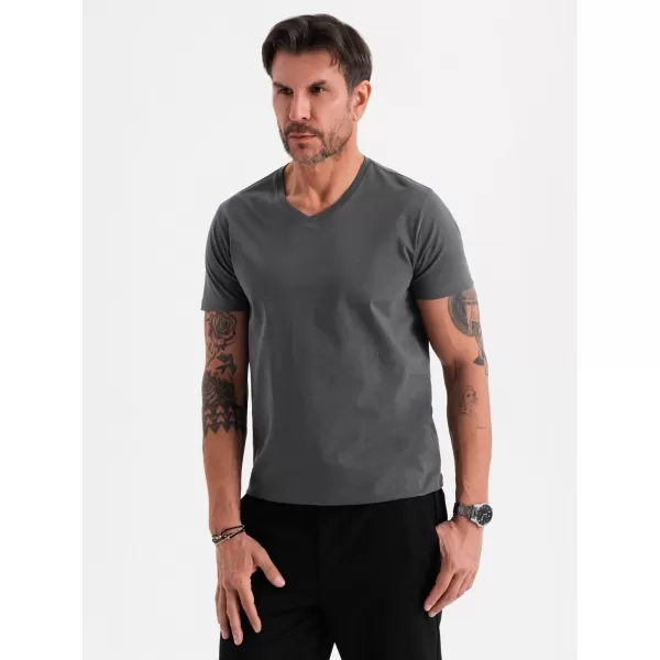  Pánské triko OMBRE OM-TSBS-0237 GRAPHITE 