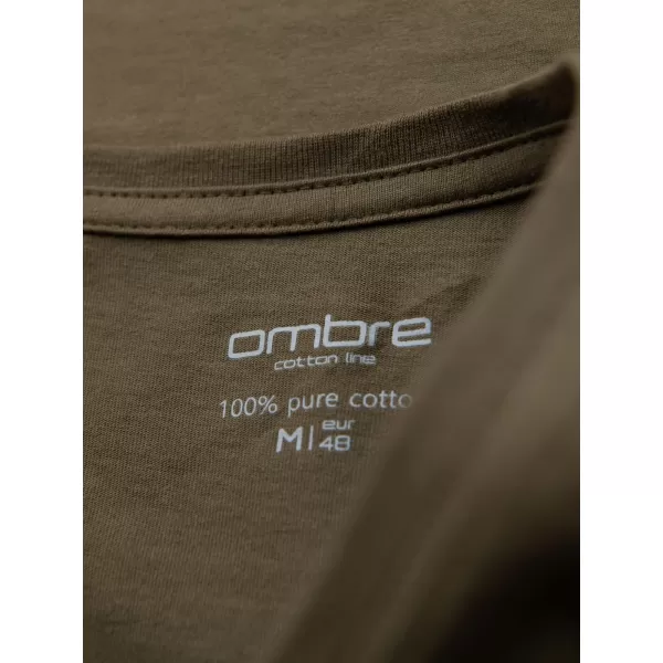  Pánské triko OMBRE OM-TSBS-0237 DARK OLIVE 