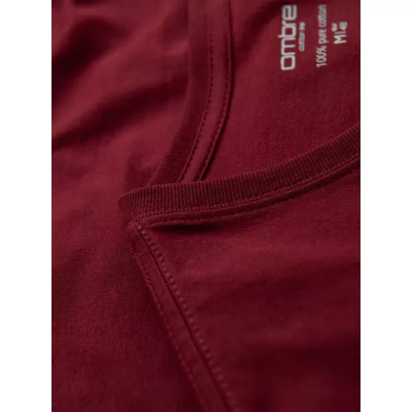 Pánské triko OMBRE OM-TSBS-0237 MAROON 