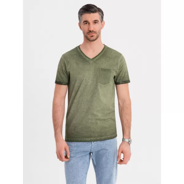  Pánské triko OMBRE OM-TSWT-0242 OLIVE 