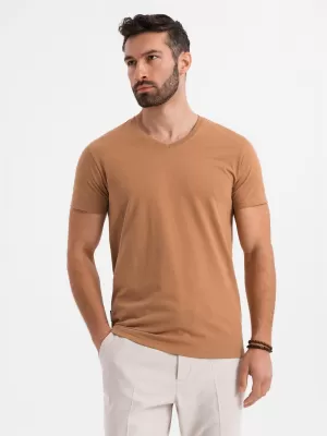 Pánské triko OMBRE OM-TSBS-0237 BROWN