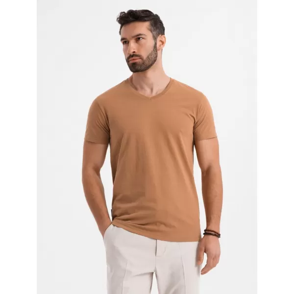  Pánské triko OMBRE OM-TSBS-0237 BROWN 