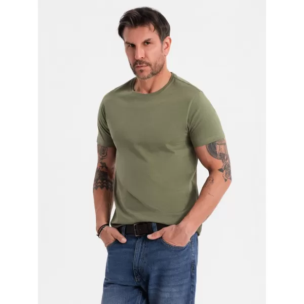  Pánské triko OMBRE OM-TSBS-0236 KHAKI 