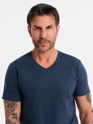 Pánské triko OMBRE OM-TSBS-0237 NAVY BLUE