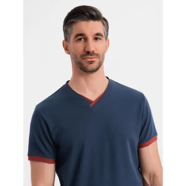  Pánské triko OMBRE OM-TSCT-0198 NAVY BLUE 