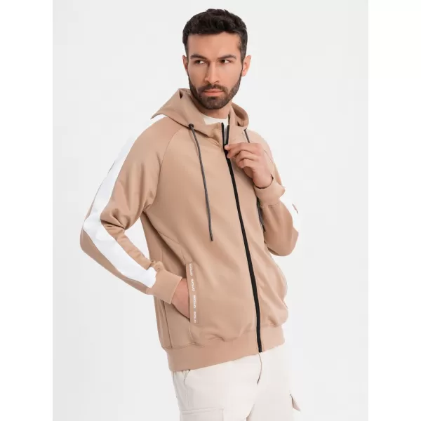  Pánská mikina OMBRE OM-SSZP-0210 BEIGE 