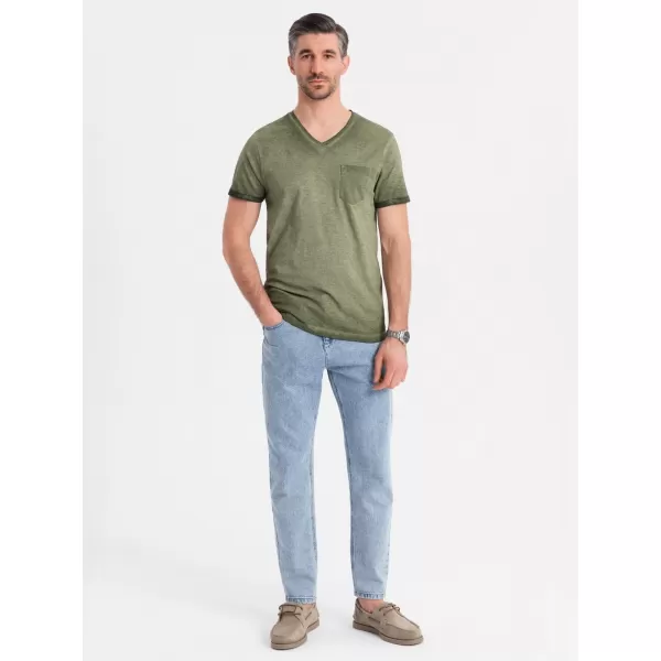  Pánské triko OMBRE OM-TSWT-0242 OLIVE 