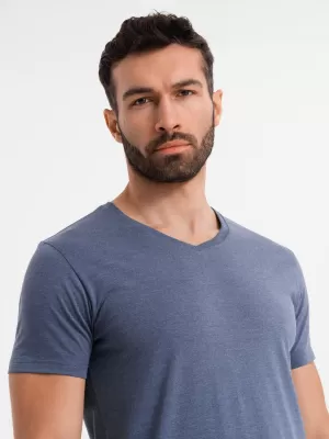 Pánské triko OMBRE OM-TSBS-0237 BLUE MELANGE