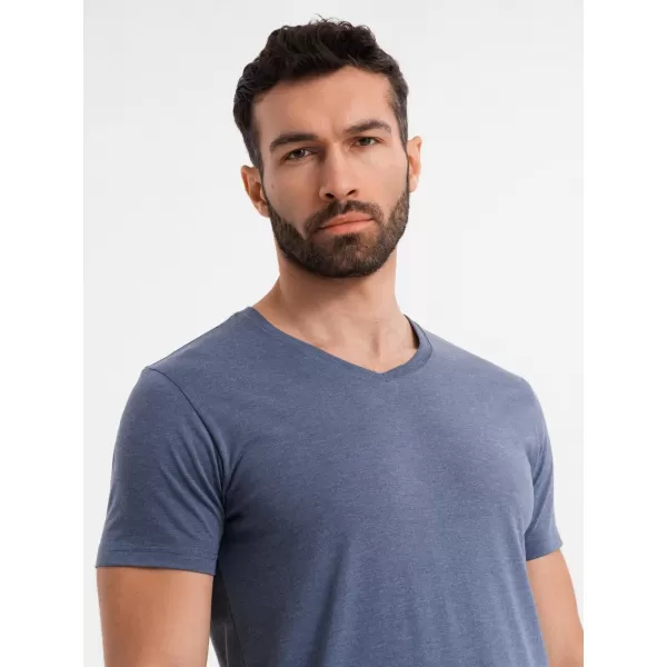  Pánské triko OMBRE OM-TSBS-0237 BLUE MELANGE 