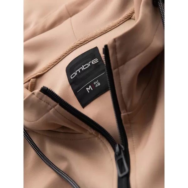  Pánská mikina OMBRE OM-SSZP-0210 BEIGE 