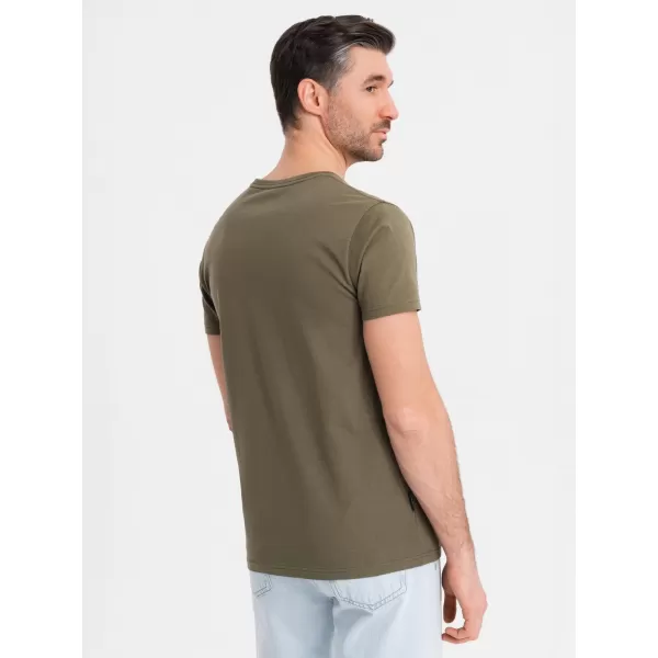  Pánské triko OMBRE OM-TSBS-0237 DARK OLIVE 