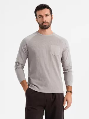 Pánské triko OMBRE OM-LSCL-0109 ASH