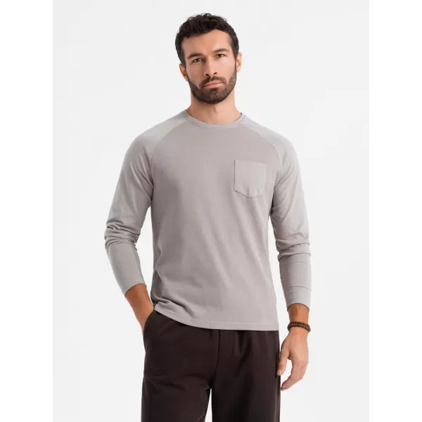  Pánské triko OMBRE OM-LSCL-0109 ASH 