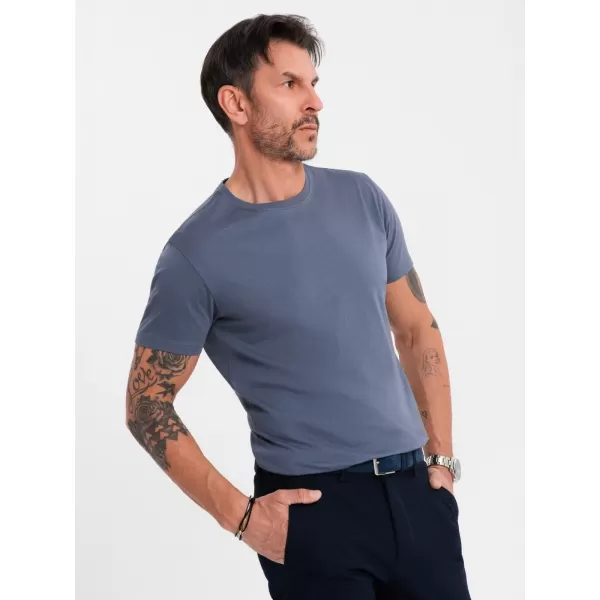 Pánské triko OMBRE OM-TSBS-0236 BLUE DENIM 