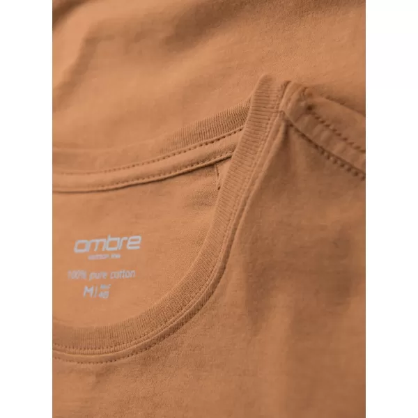  Pánské triko OMBRE OM-TSBS-0236 BROWN 