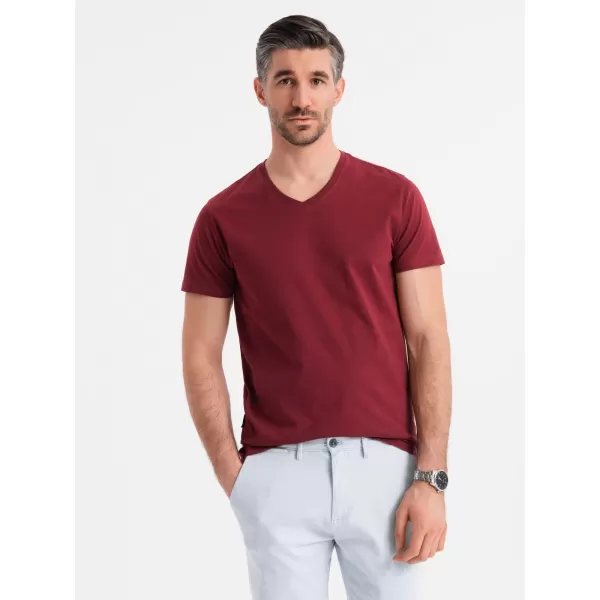  Pánské triko OMBRE OM-TSBS-0237 MAROON 