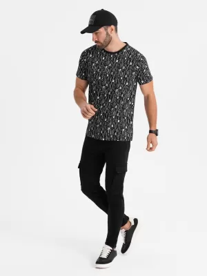 Pánské triko OMBRE OM-TSFP-0225 BLACK