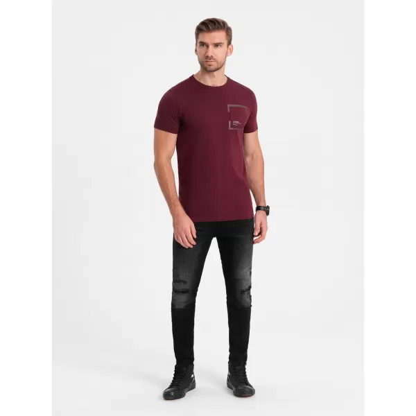  Pánské triko OMBRE OM-TSPT-0154 MAROON 