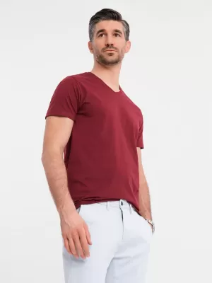 Pánské triko OMBRE OM-TSBS-0237 MAROON
