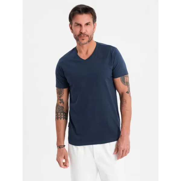  Pánské triko OMBRE OM-TSBS-0237 NAVY BLUE 