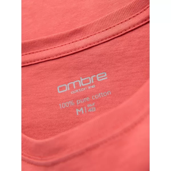  Pánské triko OMBRE OM-TSBS-0236 CORAL 