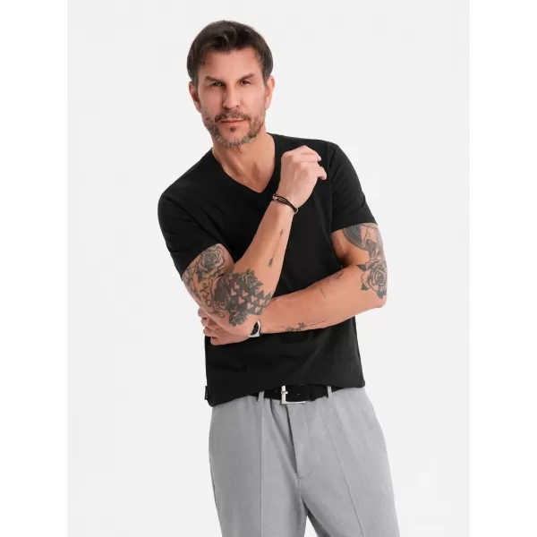  Pánské triko OMBRE OM-TSBS-0237 BLACK 