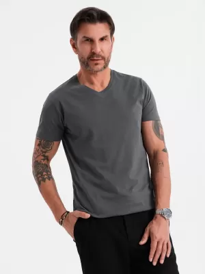 Pánské triko OMBRE OM-TSBS-0237 GRAPHITE