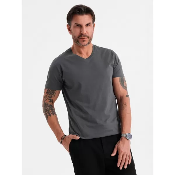  Pánské triko OMBRE OM-TSBS-0237 GRAPHITE 