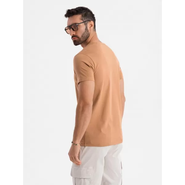  Pánské triko OMBRE OM-TSBS-0236 BROWN 