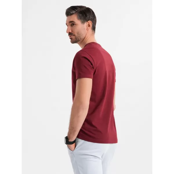  Pánské triko OMBRE OM-TSBS-0237 MAROON 