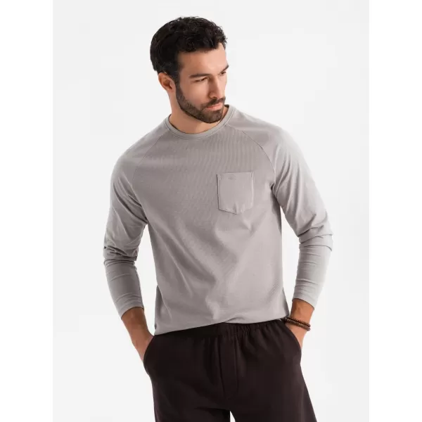  Pánské triko OMBRE OM-LSCL-0109 ASH 