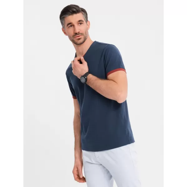 Pánské triko OMBRE OM-TSCT-0198 NAVY BLUE 