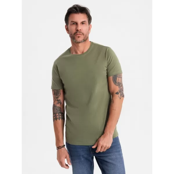  Pánské triko OMBRE OM-TSBS-0236 KHAKI 