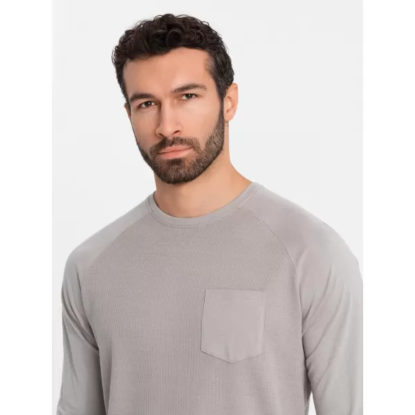  Pánské triko OMBRE OM-LSCL-0109 ASH 