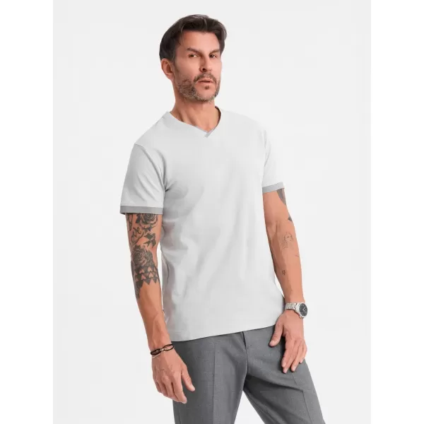  Pánské triko OMBRE OM-TSCT-0198 LIGHT GREY 