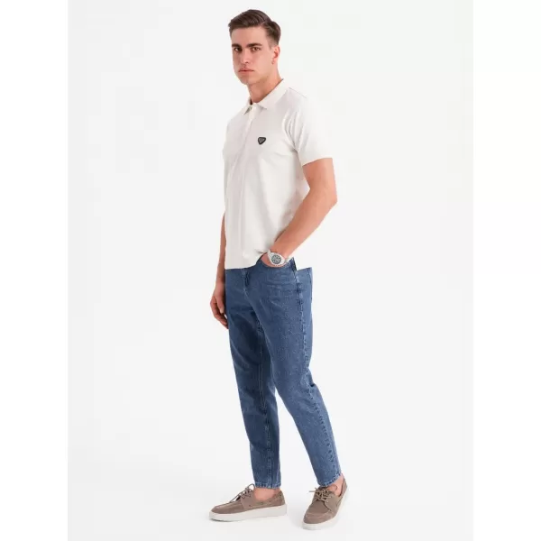  Pánské polo triko OMBRE OM-POSS-0148 WHITE 