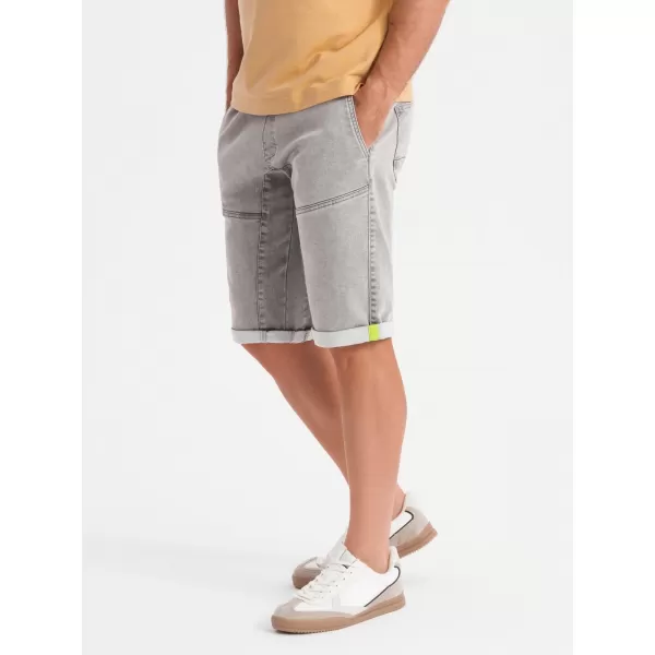  Pánské kraťasy OMBRE OM-SRDS-0135 LIGHT GREY 