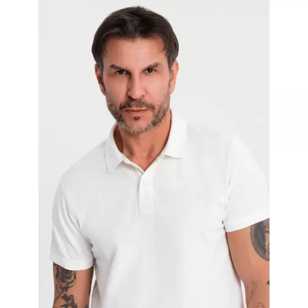  Pánské polo triko OMBRE OM-POSS-0103 ECRU 