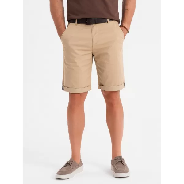  Pánské kraťasy OMBRE OM-SRCS-0197 BEIGE 